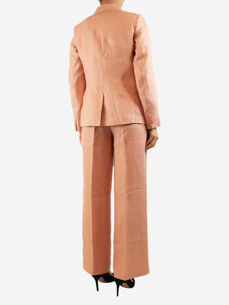 Pink linen two-piece suit set - size UK 8 alternate image