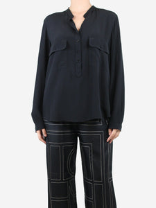 Stella McCartney Black front-pocket silk shirt - size UK 12