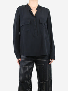 Stella McCartney Black front-pocket silk shirt - size UK 12