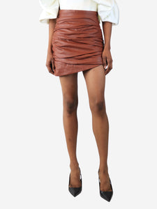 Zeynep Arcay Brown leather mini skirt - size UK 10