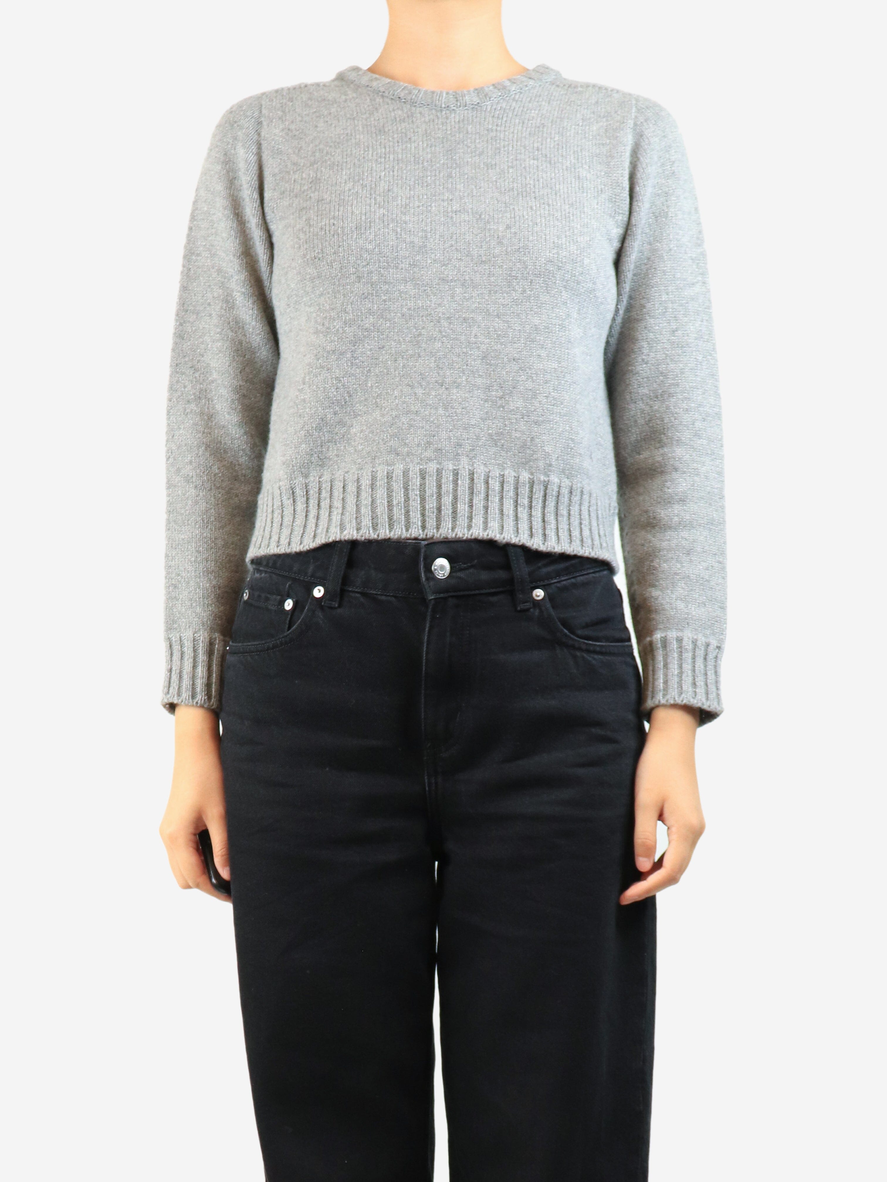 Grey cropped cashmere jumper - size M Knitwear Celine 