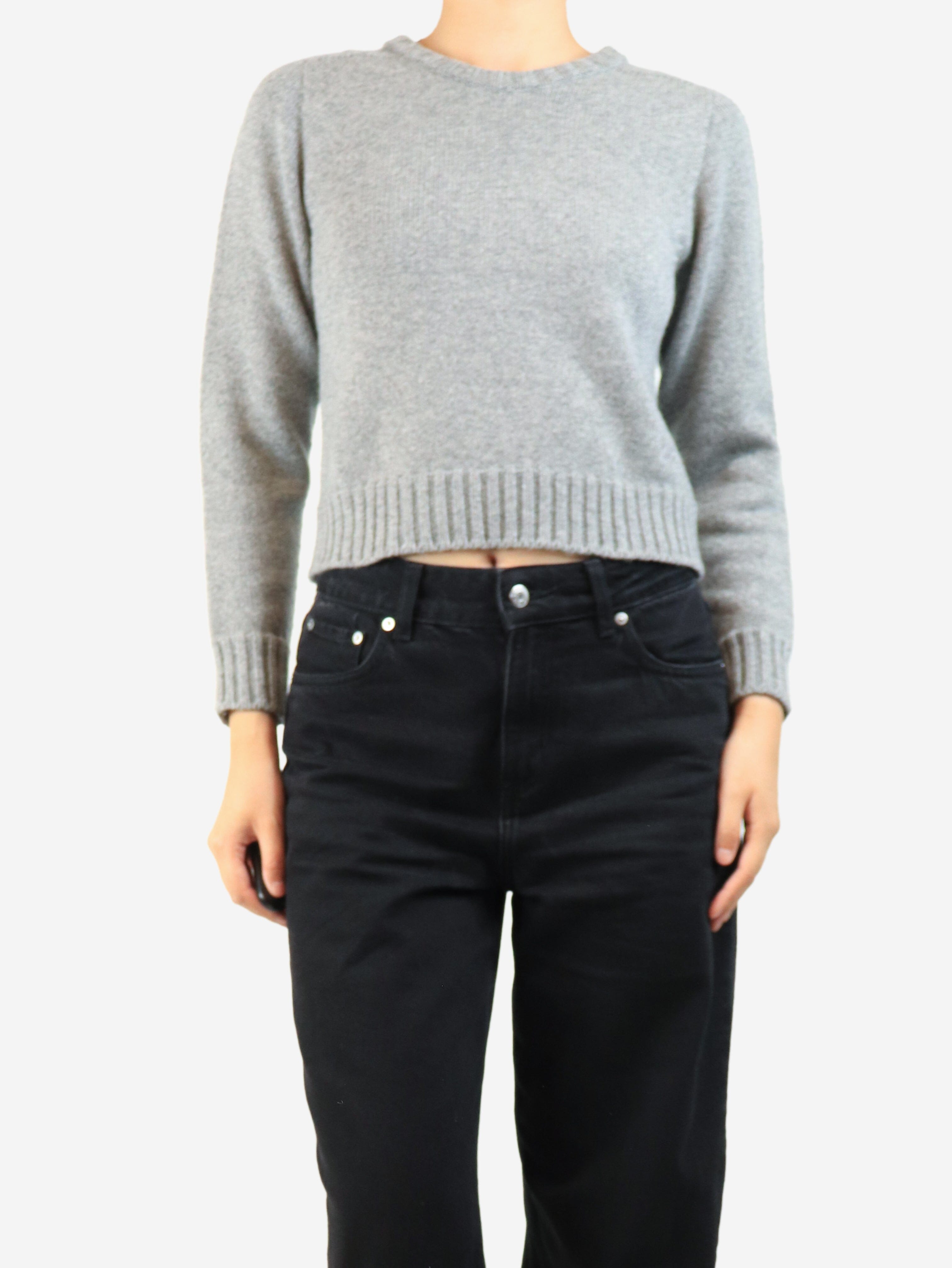Grey cropped cashmere jumper - size M Knitwear Celine 