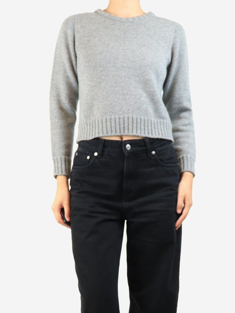 Grey cropped cashmere jumper - size M Knitwear Celine 
