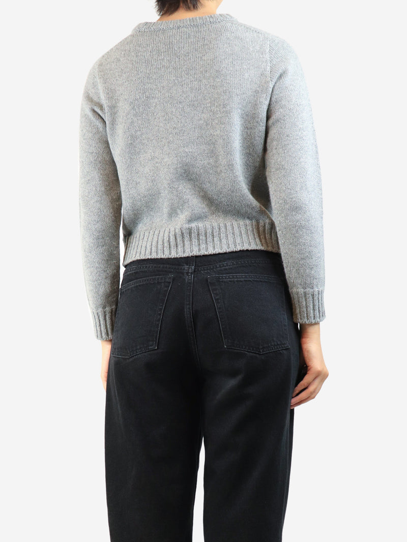 Grey cropped cashmere jumper - size M Knitwear Celine 