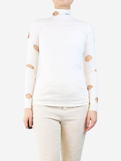 White high-neck cutout top - size UK 8 Tops Prada 