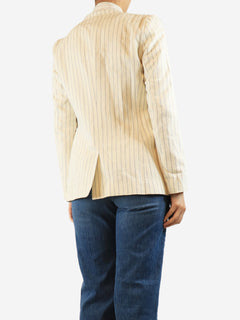 Cream stripe cotton blazer - size UK 8 Coats & Jackets By Malene Birger 