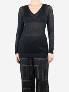 Ralph Lauren Black cashmere cable knit jumper - size S