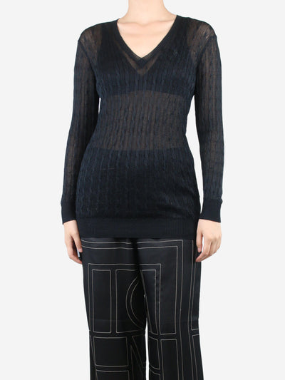 Black cashmere cable knit jumper - size S Knitwear Ralph Lauren 