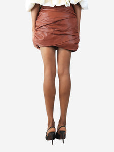 Zeynep Arcay Brown leather mini skirt - size UK 10
