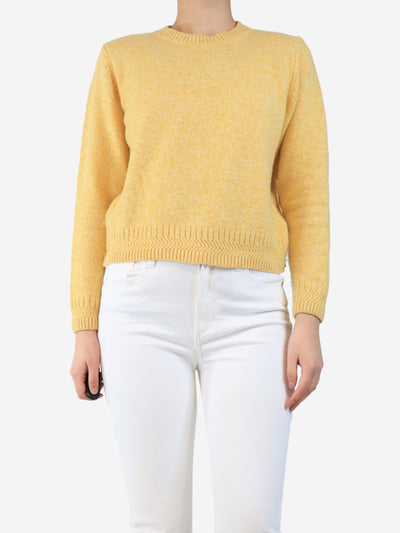 Yellow wool crewneck jumper - size S Knitwear Sessun 