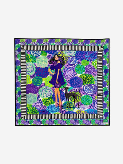 Purple silk floral scarf Scarves Henri Bendel 
