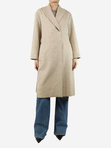 Brunello Cucinelli Neutral belted wool coat - size UK 8