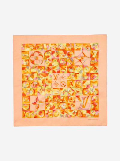 Peach vintage watercolour silk scarf Scarves Louis Vuitton 