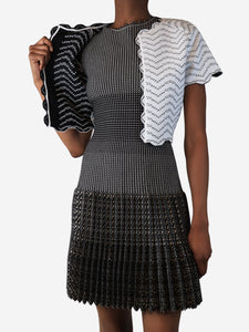 Alaia White scallop-trim cropped top - size UK 10