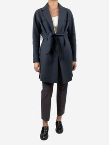 Loro Piana Dark blue belted cashmere coat - size UK 8