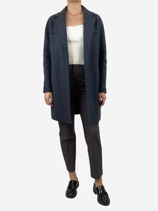 Loro Piana Dark blue belted cashmere coat - size UK 8