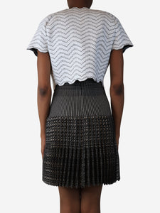 Alaia White scallop-trim cropped top - size UK 10