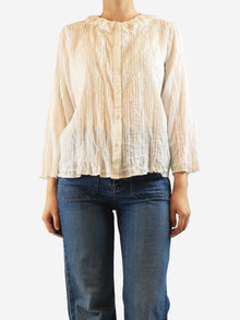 White cotton blouse - size UK 12 Tops Brora 