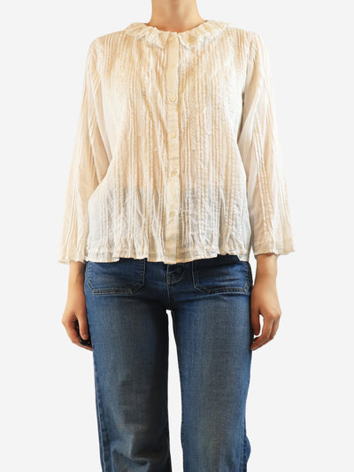 White cotton blouse - size UK 12