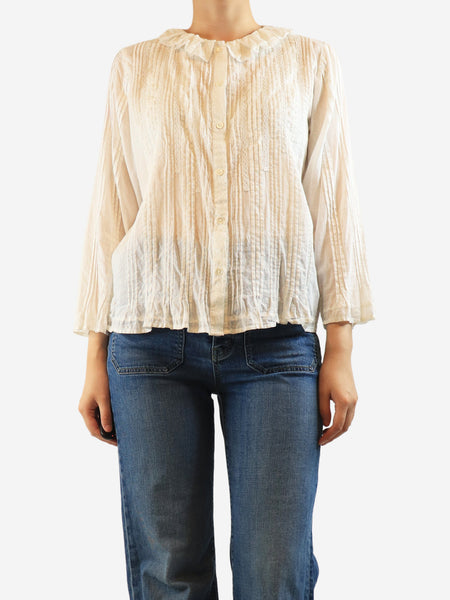 White cotton blouse - size UK 12 product image