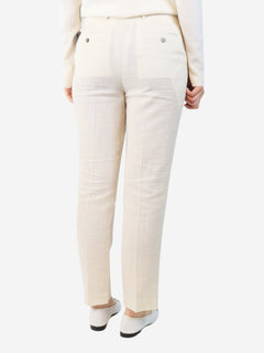 Cream linen and wool-blend trousers - size UK 10 Trousers Rick Owens 