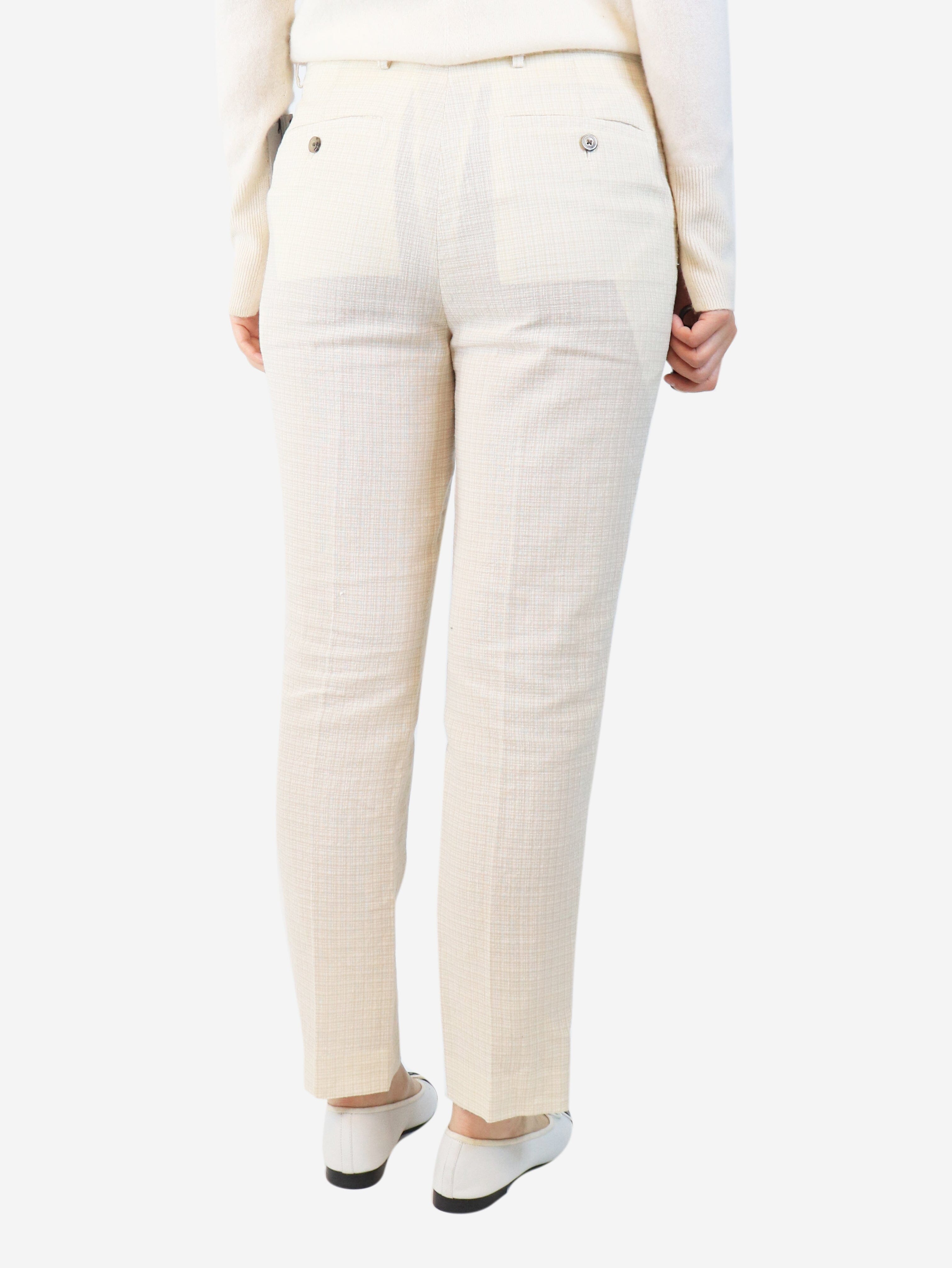 Cream linen and wool-blend trousers - size UK 10 Trousers Rick Owens 