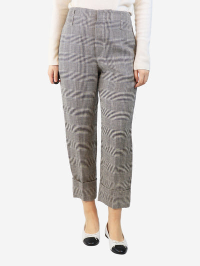 Neutral check wool trousers - size UK 10 Trousers Brunello Cucinelli 