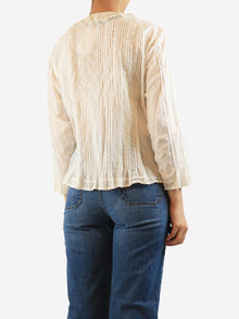 White cotton blouse - size UK 12 Tops Brora 