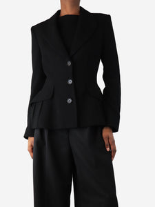 Prada Black crepe wool jacket - size UK 8