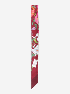 Gucci Burgundy silk floral twilly