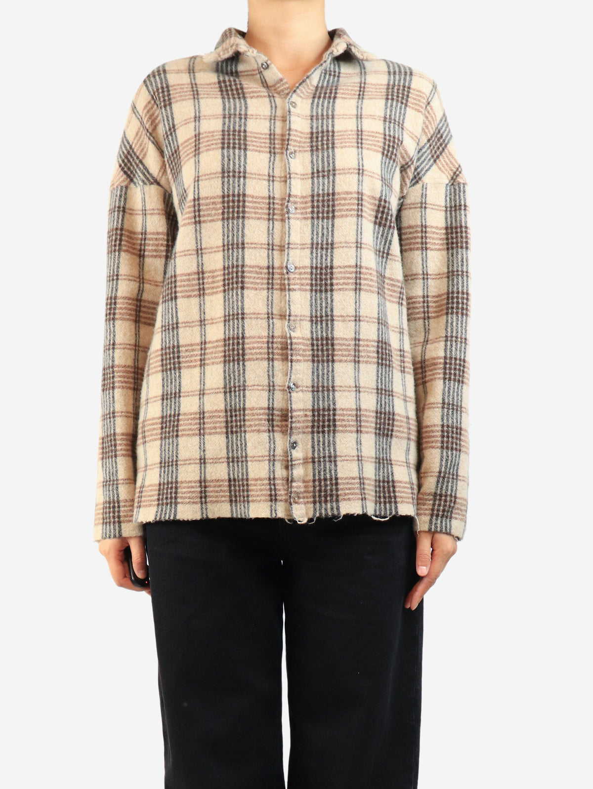 Neutral check overshirt - size S