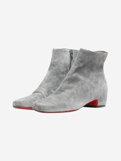 Grey suede ankle boots - size EU 38 Boots Christian Louboutin 