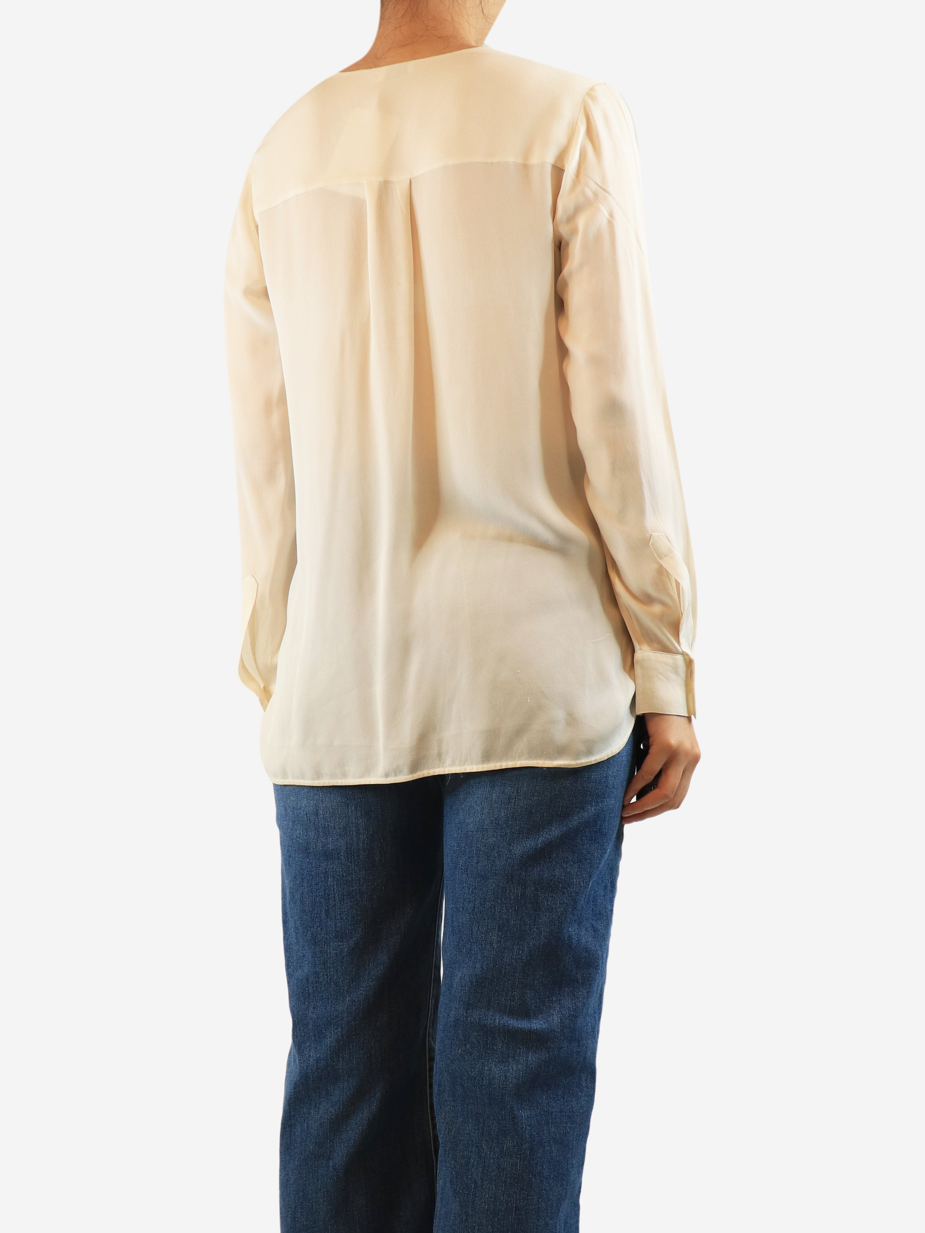 Cream silk blouse - size M