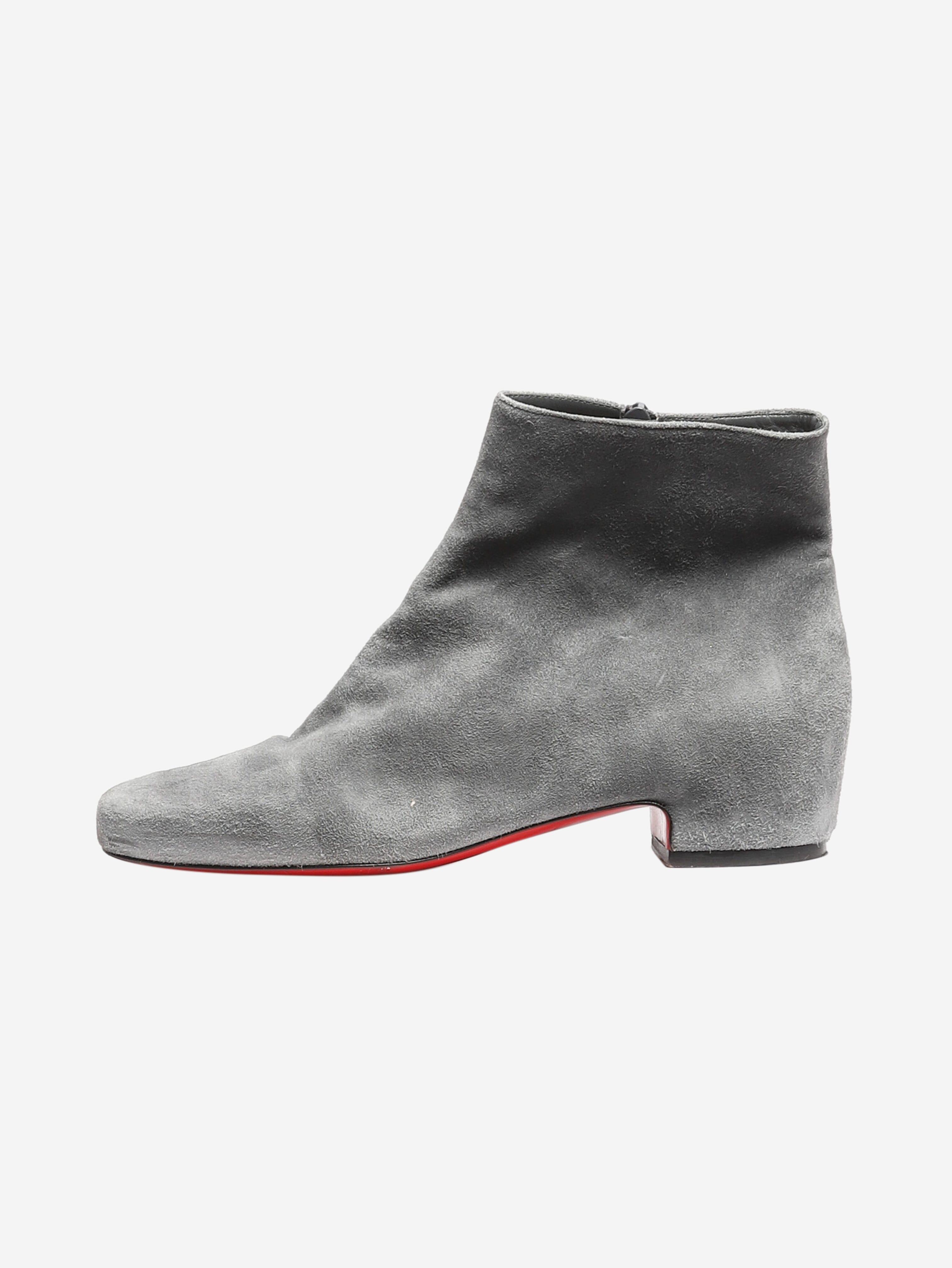 Grey suede ankle boots - size EU 38 Boots Christian Louboutin 