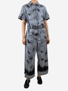 Christian Dior Grey tie-dye denim jumpsuit - size UK 8