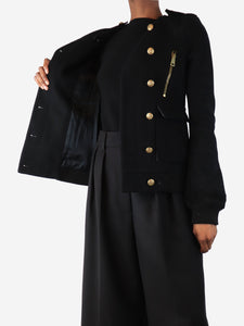 Balenciaga Black double-breasted wool jacket - size UK 8