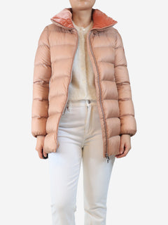 Salmon puffer jacket - size UK 10 Coats & Jackets Moncler 