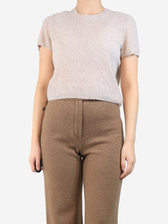 Neutral short-sleeved knit top - size M Knitwear James Perse 