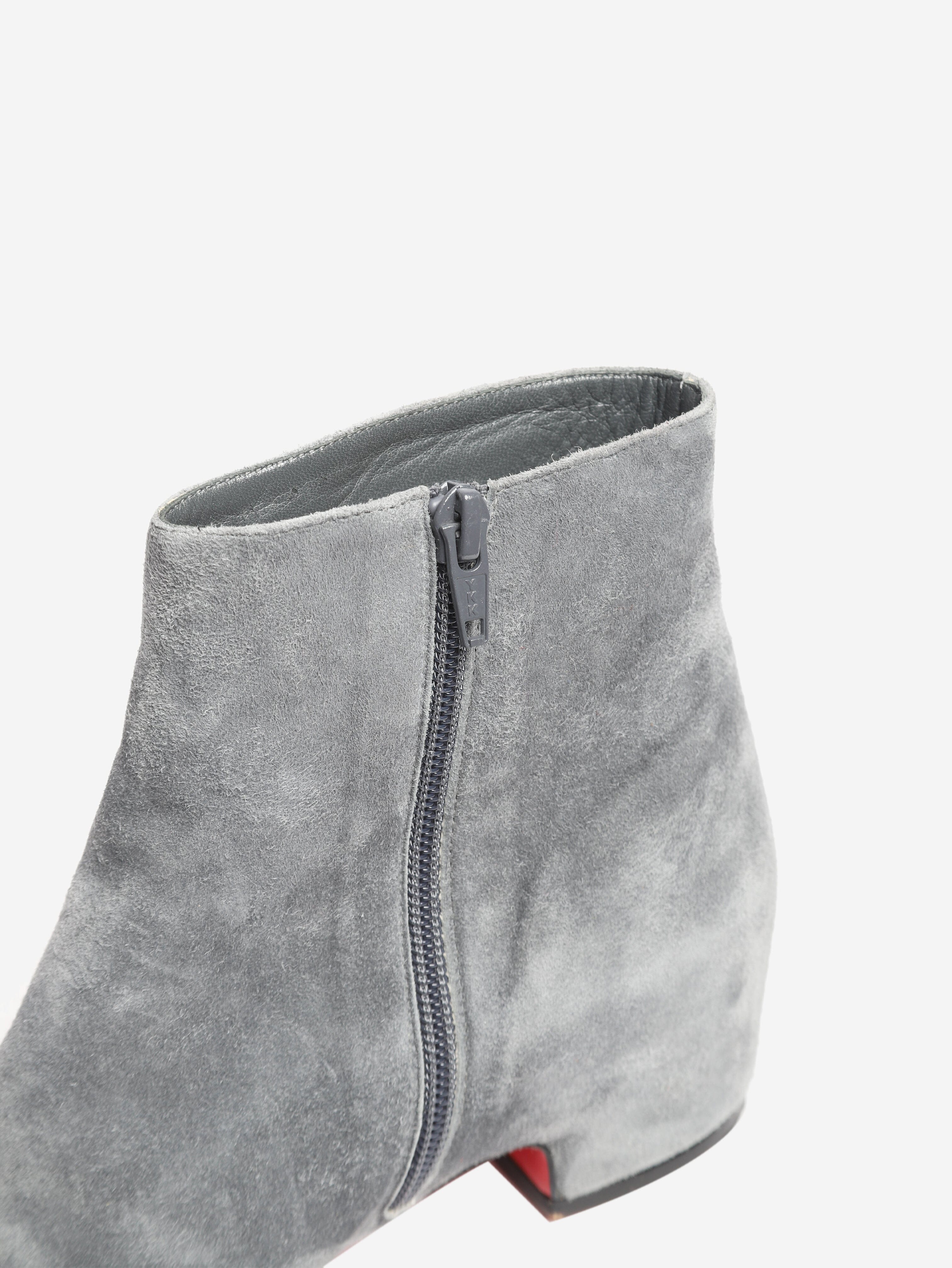 Grey suede ankle boots - size EU 38 Boots Christian Louboutin 