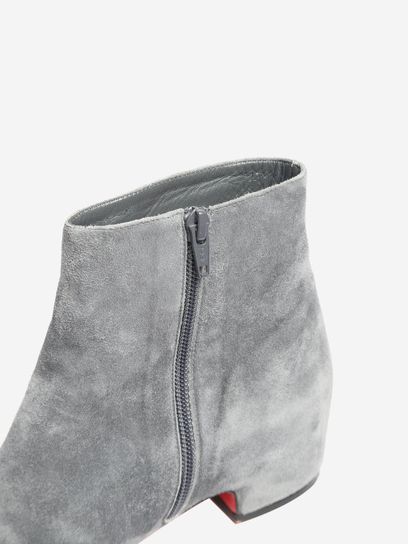 Grey suede ankle boots - size EU 38 Boots Christian Louboutin 