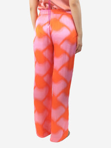 Cecilie Pink satin printed trousers - size S