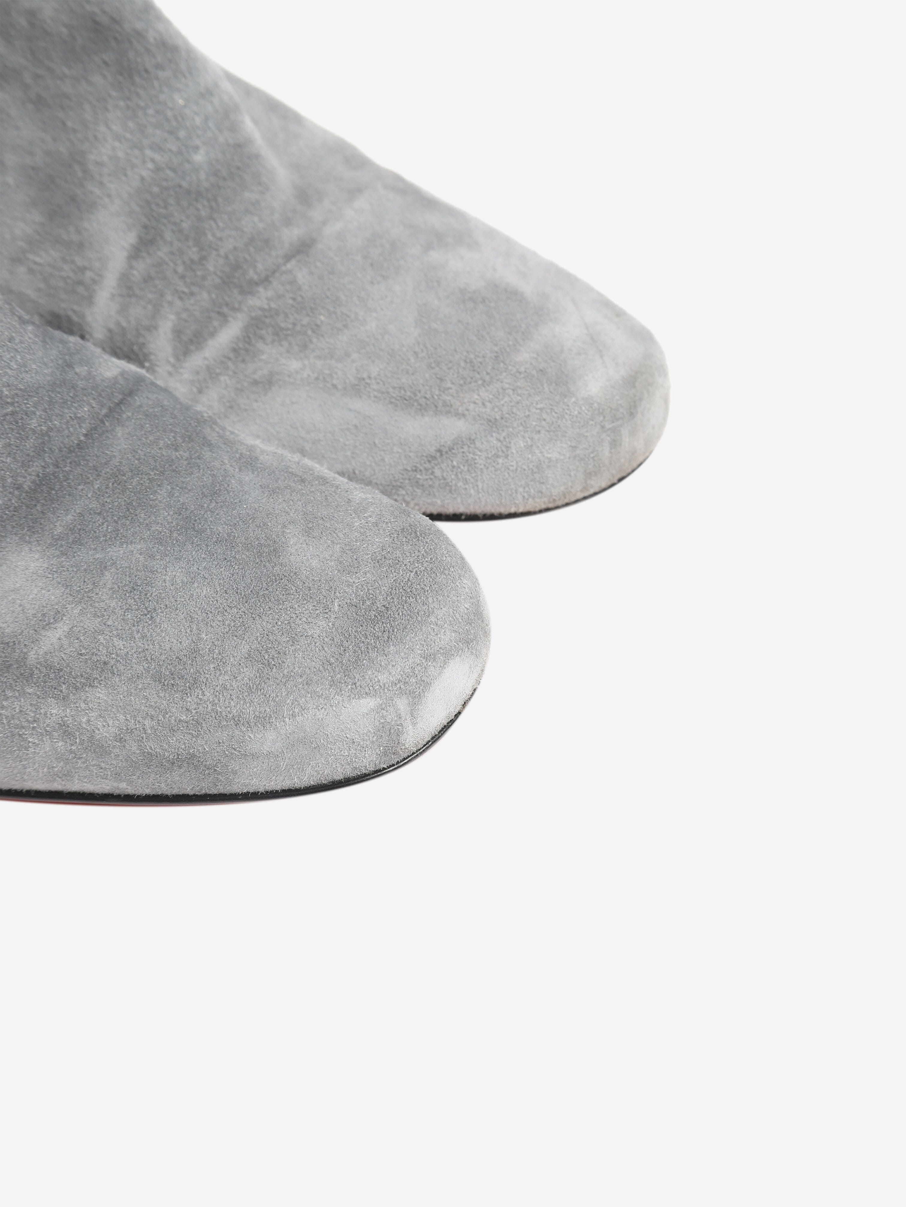 Grey suede ankle boots - size EU 38 Boots Christian Louboutin 