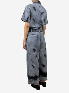 Christian Dior Grey tie-dye denim jumpsuit - size UK 8