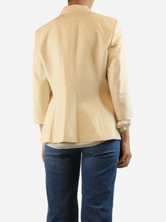 Cream wool-blend blazer - size UK 16