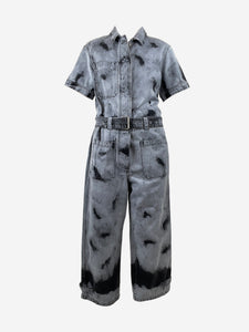 Christian Dior Grey tie-dye denim jumpsuit - size UK 8