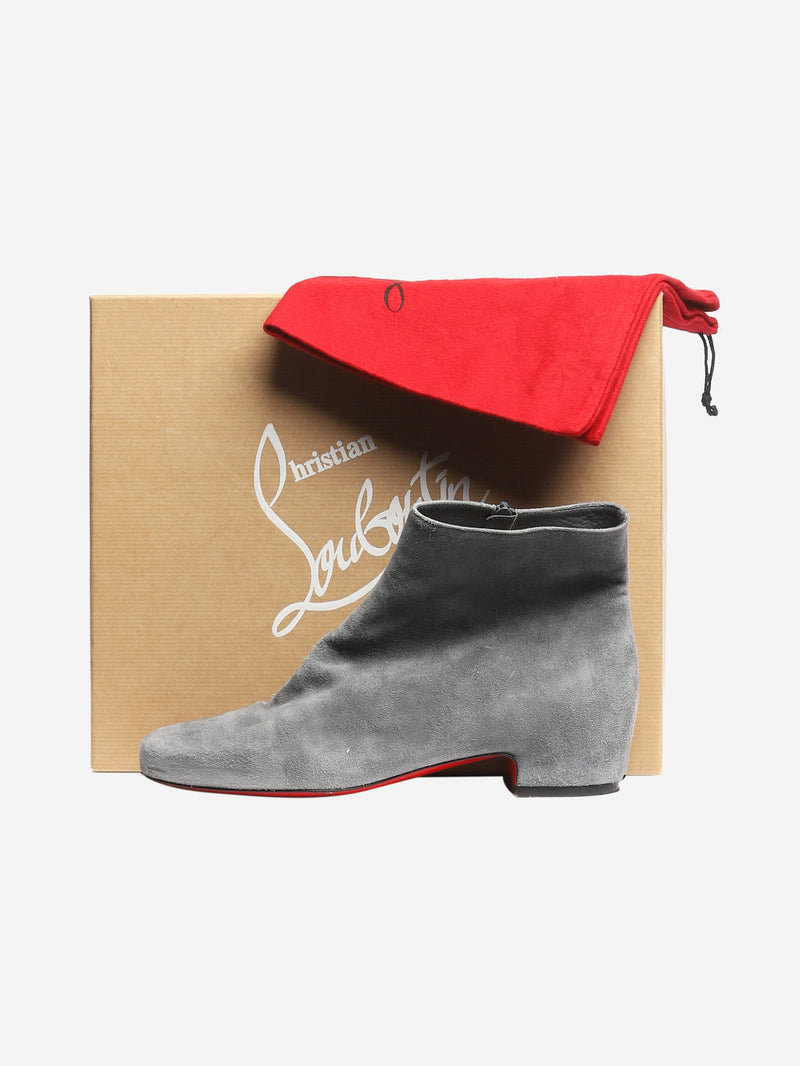Grey suede ankle boots - size EU 38 Boots Christian Louboutin 