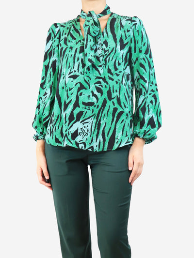 Green silk animal print blouse - size S Tops Rixo 