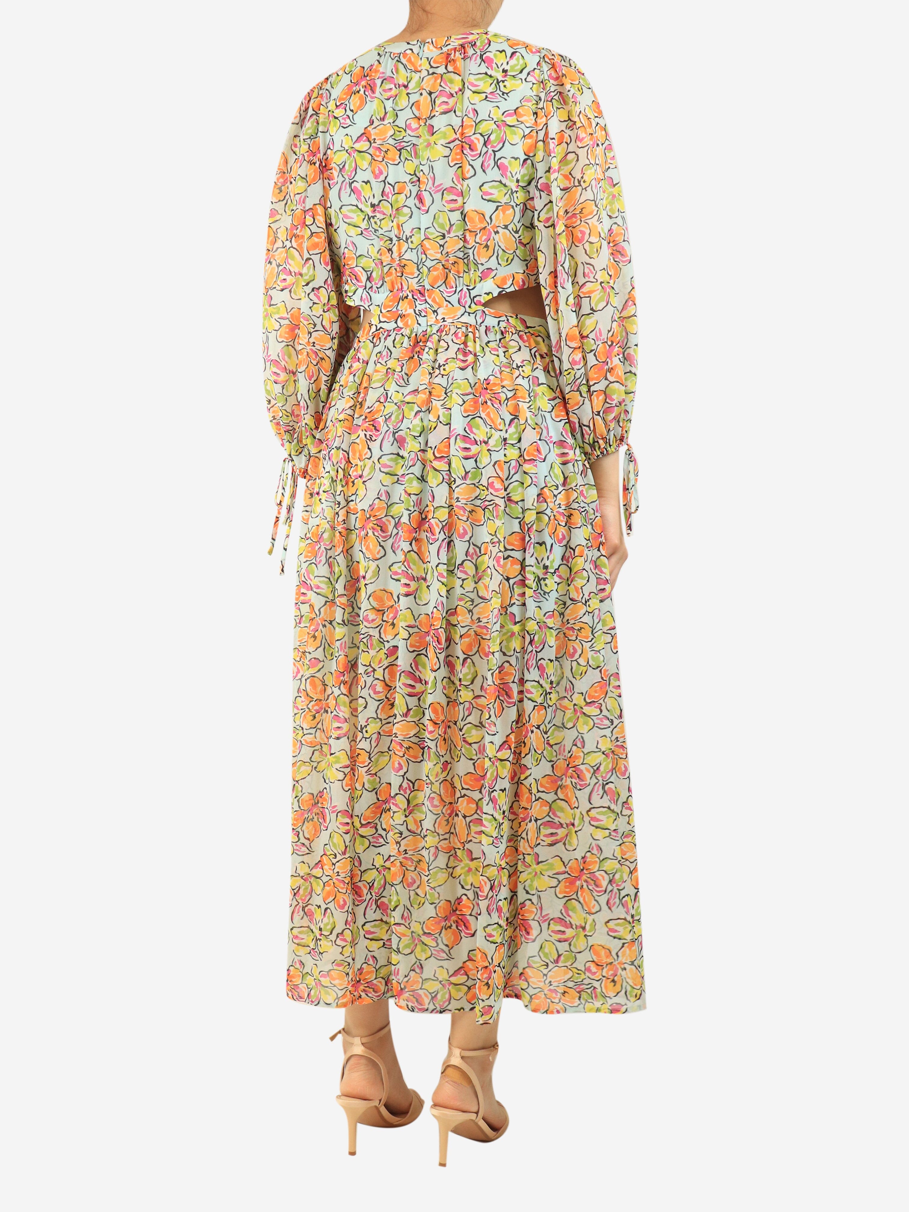 Multi floral printed cut out dress - size UK 10 Dresses Maje 