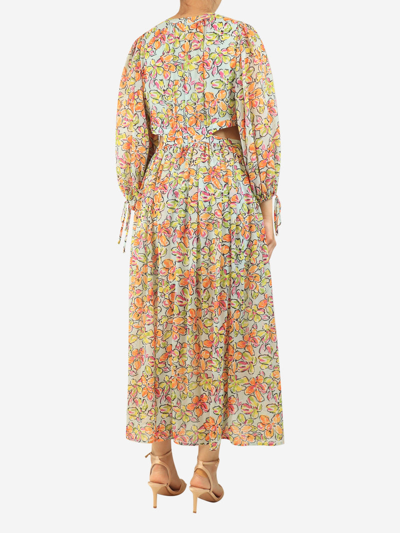 Multi floral printed cut out dress - size UK 10 Dresses Maje 