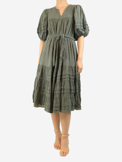 Green belted midi dress - size UK 12 Dresses Zimmermann 